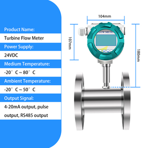 Te koop vloeibare gasturbine flowmeter DC 24V turbine flowmeter stoom flowmeter SS304/SS316 - Product Image 2