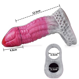 FAAK Silicone Dog Knot Penis Sleeve Extender Multi Color Adult Sex Toys for Men Horse Cock Enlargement Fantasy Sheath Adult 18 - Product Image 4