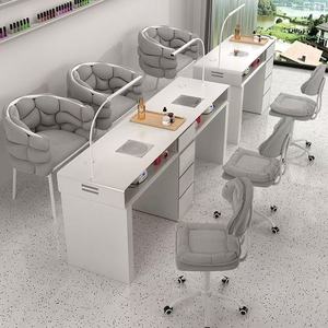Syf S <b>Nail</b> Salon <b>Table</b> and Chair Set (Single/Double) - Luxury Multifunctional <b>Nail</b> Salon <b>Table</b> with Creamy Style - Product Image 3