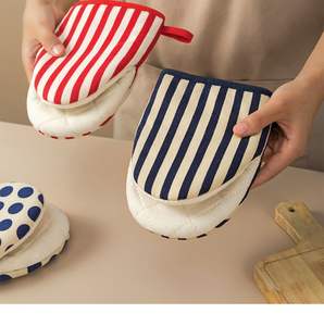 Guante de <span class=keywords><strong>Cocina</strong></span> Grueso de Algodón Estampado, Resistente al Calor, Antideslizante, Apto <span class=keywords><strong>para</strong></span> Lavavajillas <span class=keywords><strong>y</strong></span> Horno - Product Image 5