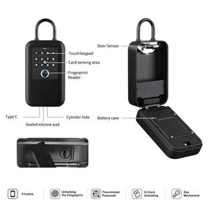 Cajas de Seguridad K7 IP65 Resistentes al Agua con Cerradura Inteligente TTlock, <span class=keywords><strong>Caja</strong></span> de Seguridad K7F con Lector de Huellas Dactilares, Código y Chip para Hoteles y <span class=keywords><strong>Airbnb</strong></span> - Product Image 1