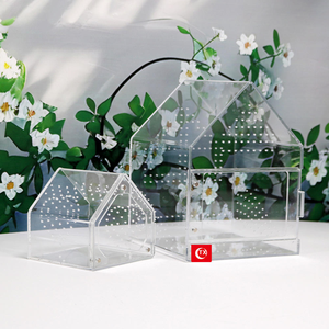 2025 tinh thể rõ ràng Acrylic bò sát bao vây-360 ° toàn cảnh Cube môi trường sống W/ Escape-proof từ trượt nắp - Product Image 2