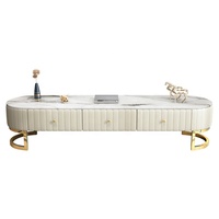 Meuble TV de style nordique moderne, design moderne, nouveau, pas cher, en marbre, blanc et or, pour salon