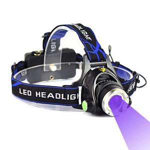 Đèn pha LED chống nước có thể sạc lại USB Đèn pha zoom để cắm trại & tự vệ Đèn pha phía trước ánh sáng trắng UV 395nm mạnh mẽ - Product Image 1