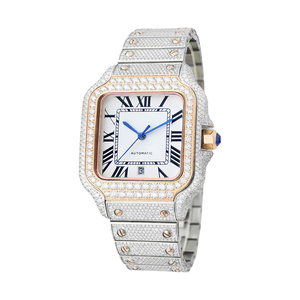 Nuevo y Elegante Reloj de Hip Hop con Incrustaciones de Diamantes de Imitación Color D VVS, Reloj de Joyería Automático que Pasa la Prueba del Diamante - Product Image 1