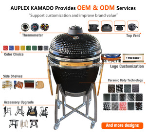 <span class=keywords><strong>Asador</strong></span> de Carbón Premium de Lujo Auplex, Barbacoa de Cerámica para Exteriores Kamado Joe de 23.5 Pulgadas, Parrillas de Carbón de Acero Inoxidable sin Humo - Product Image 2
