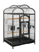 Cage à oiseaux pliable Aier TT03 extra large 6x5 en fer thermolaqué écologique avec plateau en plastique à motif animalier – Vente en gros