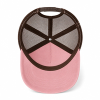 Gorra Trucker de Malla Rosa Marrón al por Mayor con Logotipo Bordado en 3D, Gorra de Béisbol de Moda Urbana para Mujer, Verano, Exterior, Snapback