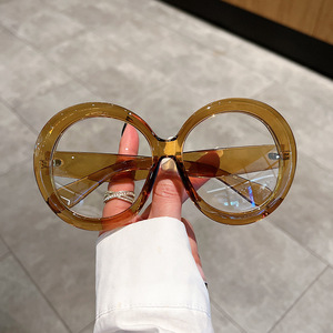 กรอบแว่นตาใสทรงกลมขนาดใหญ่ 36550 สำหรับทุกเพศ แฟชั่นทันสมัย ป้องกันแสงสีฟ้าจากคอมพิวเตอร์ แว่นสายตาอ่านหนังสือ ปี 2023 - Product Image 2