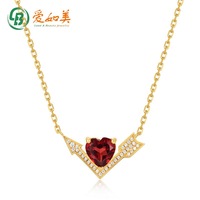 Vente en gros de nouvelle mode collier à breloques en argent sterling 925 plaqué or une flèche coeur motif géométrique simple style français