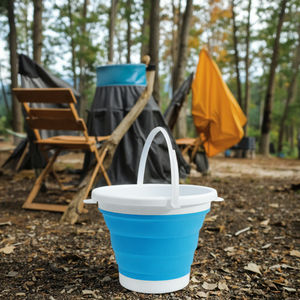 Siliconen Plastic 10l Hoge Capaciteit Opvouwbare Wateremmer Met Deksel Draagbaar Voor Kamperen Wandelen & Keuken Wassen - Product Image 2