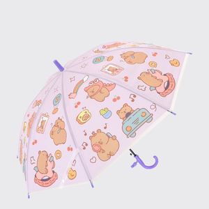 Parapluie de pluie transparent pour enfants, anti-orage, double usage, imperméable, motif dessin animé - Product Image 2
