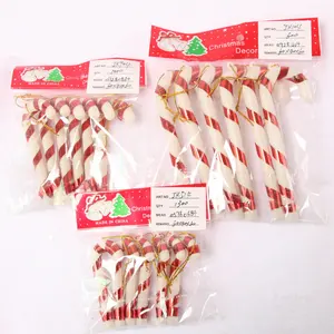 ขายส่งแขวนตกแต่งพลาสติก Candy Cane ตกแต่งต้นคริสต์มาส