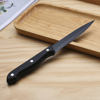 Couteau à steak en acier inoxydable, meilleure vente, ensemble de couteaux à steak en acier inoxydable 420, manche en ABS, couteaux noirs avec conception full-tang