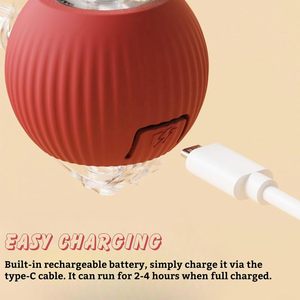 Smart Pet Toy 360 Automatic Interactive Dog Smart Ball Toy With <b>Rope</b> Interactive Cat Toys USB Charger Rolling Ball for Cats - Product Image 4
