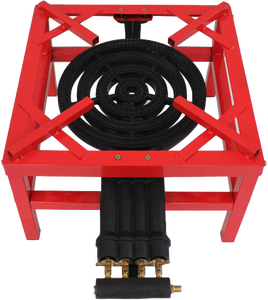 Réchaud à gaz portable robuste à 4 brûleurs rouges haute puissance pour camping-car et usage commercial - Product Image 2