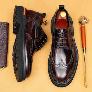 Zapatos Oxford de Cuero para Hombre 2026, Nuevos, Cerrados, Impermeables, Estilo Británico, Formales, de Negocios, Modernos, Casuales de Oficina - Product Image 4