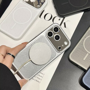 เคสแม่เหล็กแบบระบายความร้อนลายตารางสีเมทัลลิกสำหรับ iPhone 18Pro Max 17 Pro 16 15 14  บางเฉียบ แข็งแรง ผิวด้าน - Product Image 3