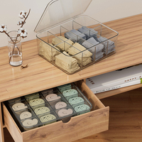 Organisateur de sachets de thé avec cloisons amovibles, boîte de rangement pour armoires de cuisine contenant des sacs de boissons