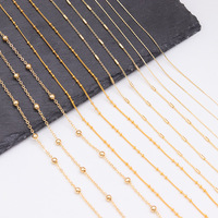 Chaîne à perles circulaire plaquée or (14K/18K) pour la fabrication de colliers et bracelets, avec pampilles allongées faites à la main, pour chaîne O de clavicule