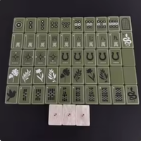 Tapis de Mahjong Moderne Premium en Acrylique Antidérapant, Résistant à l'Eau et Lavable, Motif Floral pour 4 Joueurs, Divertissement à Domicile