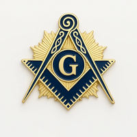 Broches de revers personnalisées Maçonniques « Ne m'oubliez pas », Badges en métal émaillé avec logo Franc-maçon, Broche moulée imprimée par estampage personnalisé, Cadeau