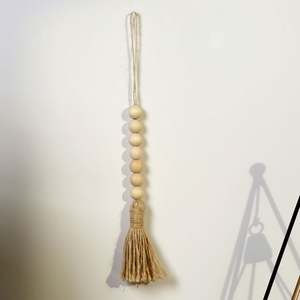 Guirnalda de Tres Piezas de Cuentas de Madera Natural de Estilo Rústico Africano de 26 cm con Borlas, Logotipo Personalizado Impreso - Product Image 3