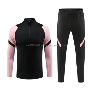 ชุดฝึกซ้อมฟุตบอลแขนยาวสีชมพูแบบซิปครึ่งตัว ปรับแต่งได้สำหรับวัยรุ่น ชุดกีฬาพิมพ์ลายดิจิทัล แห้งเร็ว สวมใส่สบาย - Product Image 3
