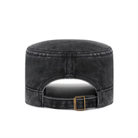 Gorra de 6 Paneles de Algodón Puro, Lavada, Desgastada, con Protección Solar, Ajustable, Bordada a Máquina, de Copa Plana; Gorra Nueva