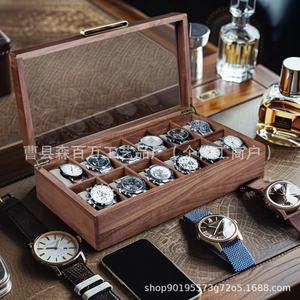 Black Walnut Wood <b>Watch</b> Box Rectangular Flip Top Solid Wood Integrated Display Jewelry Storage <b>Case</b> - Product Image 3