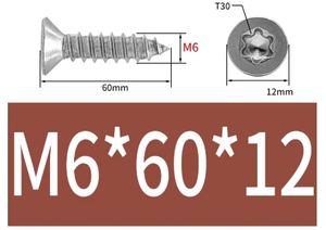 Vis autotaraudeuse à tête fraisée Torx LeGood, filetage 6.0, longueur 70 mm, acier inoxydable 304 - Product Image 5