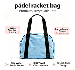 Bolsa Deportiva para Mujer, Bolsa de Lona para Raqueta de Tenis, Bolsa de Transporte y Almacenamiento para Raqueta de Tenis, Tela de Rizo - Product Image 1