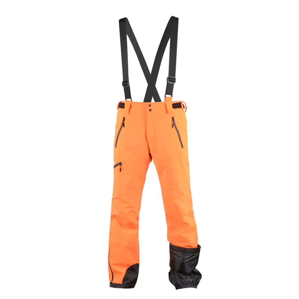 Özelleştirilmiş düz renk kar kıyafetleri kayak pantolonu kış su geçirmez erkek