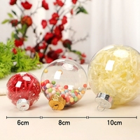 Boules de Noël en plastique transparentes à remplir, incassables, creuses, pour artisanat, décorations de fête DIY