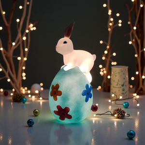 ของตกแต่งสวนกลางแจ้งรูปสัตว์สมัยใหม่ งานฝีมือพลาสติกสร้างสรรค์ รูปปั้นกระต่าย - Product Image 6