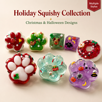 Jouet Squishy Patte de Chien MXL Noël Halloween, Jouet Souple en Cristal à Presser, Cadeau de Fête pour Enfants de 5 à 7 Ans, Plusieurs Motifs