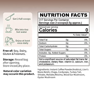 กาแฟไมโครเห็ดสำเร็จรูป 100% จากธรรมชาติ ไม่มีน้ำตาล ผสมเห็ดรวมและเห็ดหลินจือ ดีท็อกซ์ สูตรเฉพาะสำหรับแบรนด์ส่วนตัว (OEM) ขายดี - Product Image 6