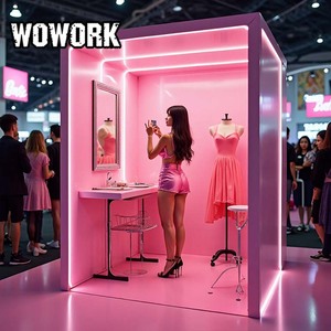 WOWORK Cabine téléphonique vintage en métal de style britannique, cabine photo amovible et détachable, toile de fond pour événements et boutiques - Product Image 5