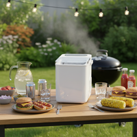 Machine à glaçons électrique portable de comptoir 12 kg/24h, autonettoyante, en forme de balle, en plastique, pour usage hôtelier, compatible bouteille, domestique et extérieur