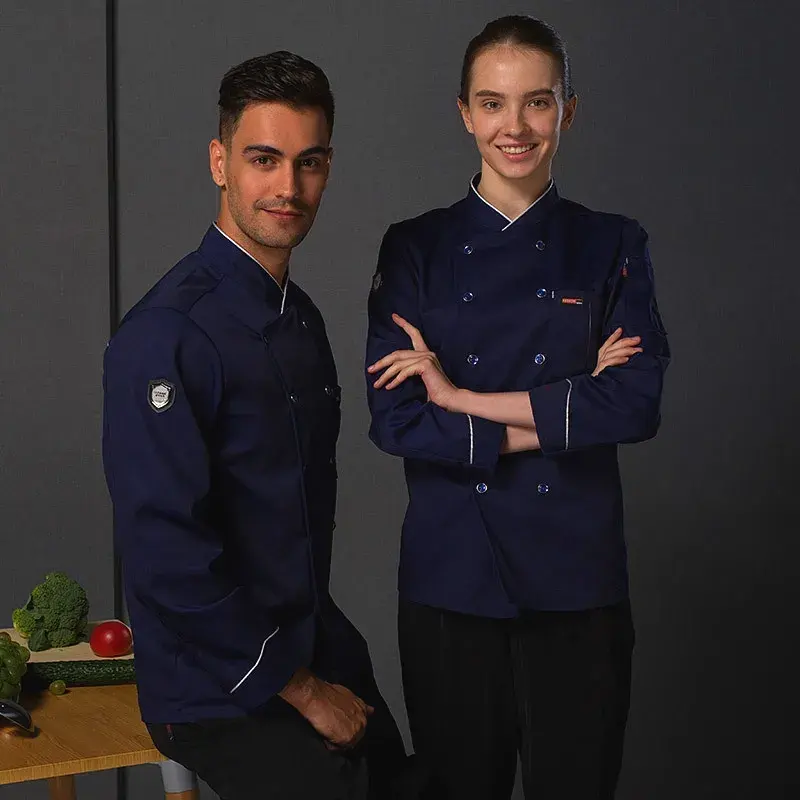 Fabrik benutzer definierte Koch Koch Uniform Hotel Restaurant Frauen Jacke Mantel klassisches Design Kurzarm Kleidung Unisex