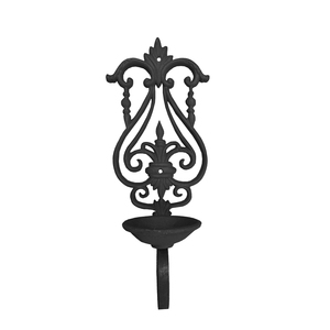 Set of 2 Vintage Wall Mounted <strong>Candle</strong> <strong>Holders</strong> Black <strong>Gothic</strong> Decor Cast Iron Candelabras for Living Rooms Hallways Entryways - Product Image 3
