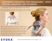 EMOKA EMK-162CAA Nouveau mini masseur manuel électrique à impulsions Shiatsu basse fréquence sans fil avec contrôle de la minuterie et chaleur apaisante