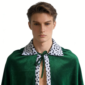 Mantello da Re <span class=keywords><strong>Verde</strong></span> Scuro per Adulti, Costume di Halloween CAPE-0009 - Product Image 2