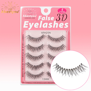 Abestyou <span class=keywords><strong>Cils</strong></span> naturels blonds brun foncé courts, bande transparente invisible, <span class=keywords><strong>cils</strong></span> 3D en vison effet croisé, colorés et effilés - Product Image 5