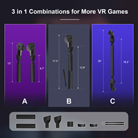 Nouvelles lunettes VR/AR DEVASO noires en ABS avec support de poignée sabre laser pour jeu de golf, télécommande et tiges d'extension Meta pour accessoires professionnels