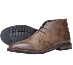 Bottes Chelsea Homme Grande Taille Style Rétro Désert & Polo, Tige en PU Poli Respirant, Facile à Enfiler, Collection Automne Tendance - Product Image 1