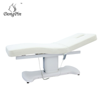 Lit de spa électrique avec éclairage ambiant bleu glacé, lit de massage facial ergonomique avec dossier réglable