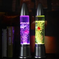 Lampe Colonne d'Eau LED RGB Silencieuse à Changement de Couleur Automatique, Décoration Moderne pour la Maison, Effet Bulle, Fonctionnant sur Piles