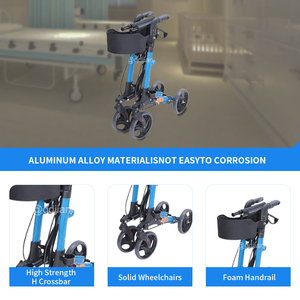 Carrito Plegable de Aluminio Económico de 4 Ruedas, Andadera, Rollator para Compras con Cesta - Product Image 3