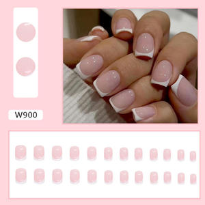 Ongles carrés courts classiques et polyvalents en ABS blanc pur pour femme, <span class=keywords><strong>manucure</strong></span> française, flexibilité longue durée, forme <span class=keywords><strong>ballerine</strong></span> - Product Image 6